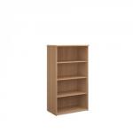 Universal bookcase 1440mm high with 3 shelves - beech