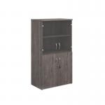 Universal combination unit with glass upper doors 1440mm high with 3 shelves - grey oak R1440COMGO