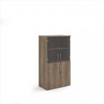 Universal combination unit with glass upper doors 1440mm high with 3 shelves - Nebraska Oak R1440COMNO