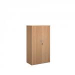 Universal double door cupboard 1440mm high with 3 shelves - beech R1440DB