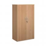 Universal double door cupboard 1440mm high with 3 shelves - beech R1440DB