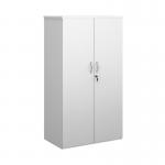 Duo double door cupboard 1440mm high with 3 shelves - white R1440DD-WH