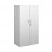 Duo double door cupboard 1440mm high with 3 shelves - white R1440DD-WH