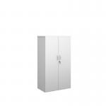 Duo double door cupboard 1440mm high with 3 shelves - white R1440DD-WH
