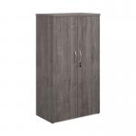 Universal double door cupboard 1440mm high with 3 shelves - grey oak R1440DGO