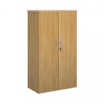 Universal double door cupboard 1440mm high with 3 shelves - oak R1440DO