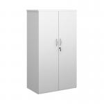 Universal double door cupboard 1440mm high with 3 shelves - white R1440DWH