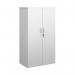 Universal double door cupboard 1440mm high with 3 shelves - white R1440DWH