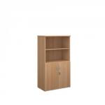 Universal combination unit with open top 1440mm high with 3 shelves - beech