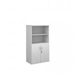 Duo combination unit with open top 1440mm high with 3 shelves - white R1440OPD-WH