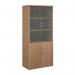 The image shows a versatile combination unit from dams, featuring glass upper doors and four shelves. Measuring at 1790mm high, this unit is made from beech and is perfect for storage and organization.