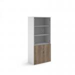 Duo combination unit with glass upper doors 1790mm high with 3 shelves - WhiteNebraska Oak R1790COMD-WHNO