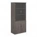 Universal combination unit with glass upper doors 1790mm high with 4 shelves - grey oak R1790COMGO