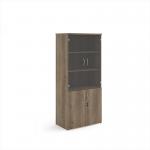 Universal combination unit with glass upper doors 1790mm high with 4 shelves - Nebraska Oak R1790COMNO