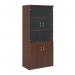 Universal combination unit with glass upper doors 1790mm high with 4 shelves - walnut R1790COMW