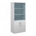 Universal combination unit with glass upper doors 1790mm high with 4 shelves - white R1790COMWH