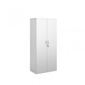 Duo double door cupboard 1790mm high with 4 shelves - white R1790DD-WH