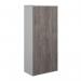 Duo double door cupboard 1790mm high with 4 shelves - white with grey oak doors R1790DD-WHGO