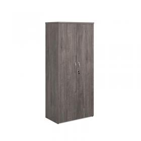 Universal double door cupboard 1790mm high with 4 shelves - grey oak R1790DGO