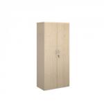 Universal double door cupboard 1790mm high with 4 shelves - maple