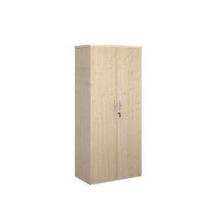 Universal double door cupboard 1790mm high with 4 shelves - maple