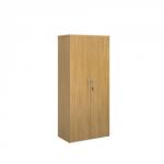 Universal double door cupboard 1790mm high with 4 shelves - oak