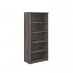 Universal bookcase 1790mm high with 4 shelves - grey oak