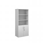 Duo combination unit with open top 1790mm high with 4 shelves - white R1790OPD-WH