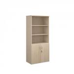 Universal combination unit with open top 1790mm high with 4 shelves - maple