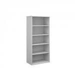 Universal bookcase 1790mm high with 4 shelves - white
