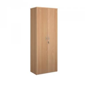 Image of Universal double door cupboard 2140mm high with 5 shelves - beech