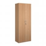 Universal double door cupboard 2140mm high with 5 shelves - beech R2140DB