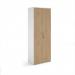 Duo double door cupboard 2140mm high with 5 shelves - white with kendal oak doors R2140DD-WHKO