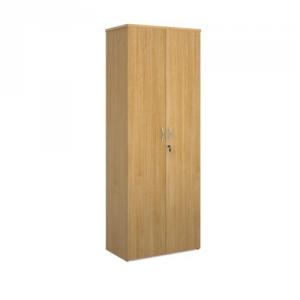 Image of Universal double door cupboard 2140mm high with 5 shelves - oak
