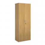 Universal double door cupboard 2140mm high with 5 shelves - oak R2140DO