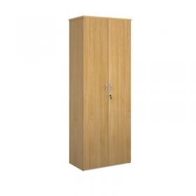 Universal double door cupboard 2140mm high with 5 shelves - oak R2140DO