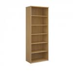 Universal bookcase 2140mm high with 5 shelves - oak