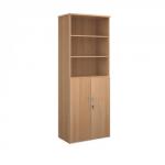 Universal combination unit with open top 2140mm high with 5 shelves - beech
