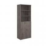 Universal combination unit with open top 2140mm high with 5 shelves - grey oak R2140OPGO