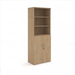 Universal combination unit with open top 2140mm high with 5 shelves - Kendal Oak R2140OPKO