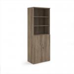 Universal combination unit with open top 2140mm high with 5 shelves - Nebraska Oak R2140OPNO