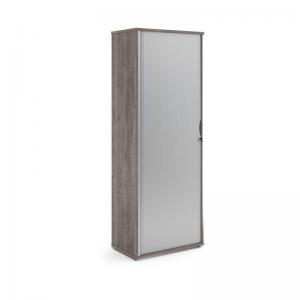 Universal single door tambour cupboard 2140mm high with 5 shelves -
