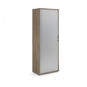 Universal single door tambour cupboard 2140mm high with 5 shelves -
