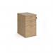 Desk high 3 drawer pedestal with silver handles 600mm deep - Kendal Oak R25DH6KO