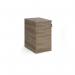 Desk high 3 drawer pedestal with silver handles 600mm deep - Nebraska Oak R25DH6NO