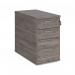 Desk high 3 drawer pedestal with silver handles 800mm deep - grey oak R25DH8GO