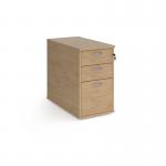 Desk high 3 drawer pedestal with silver handles 800mm deep - Kendal Oak R25DH8KO