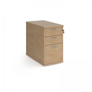 Desk high 3 drawer pedestal with silver handles 800mm deep - Kendal