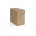 Desk high 3 drawer pedestal with silver handles 800mm deep - Kendal Oak R25DH8KO