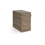 Desk high 3 drawer pedestal with silver handles 800mm deep - Nebraska Oak R25DH8NO